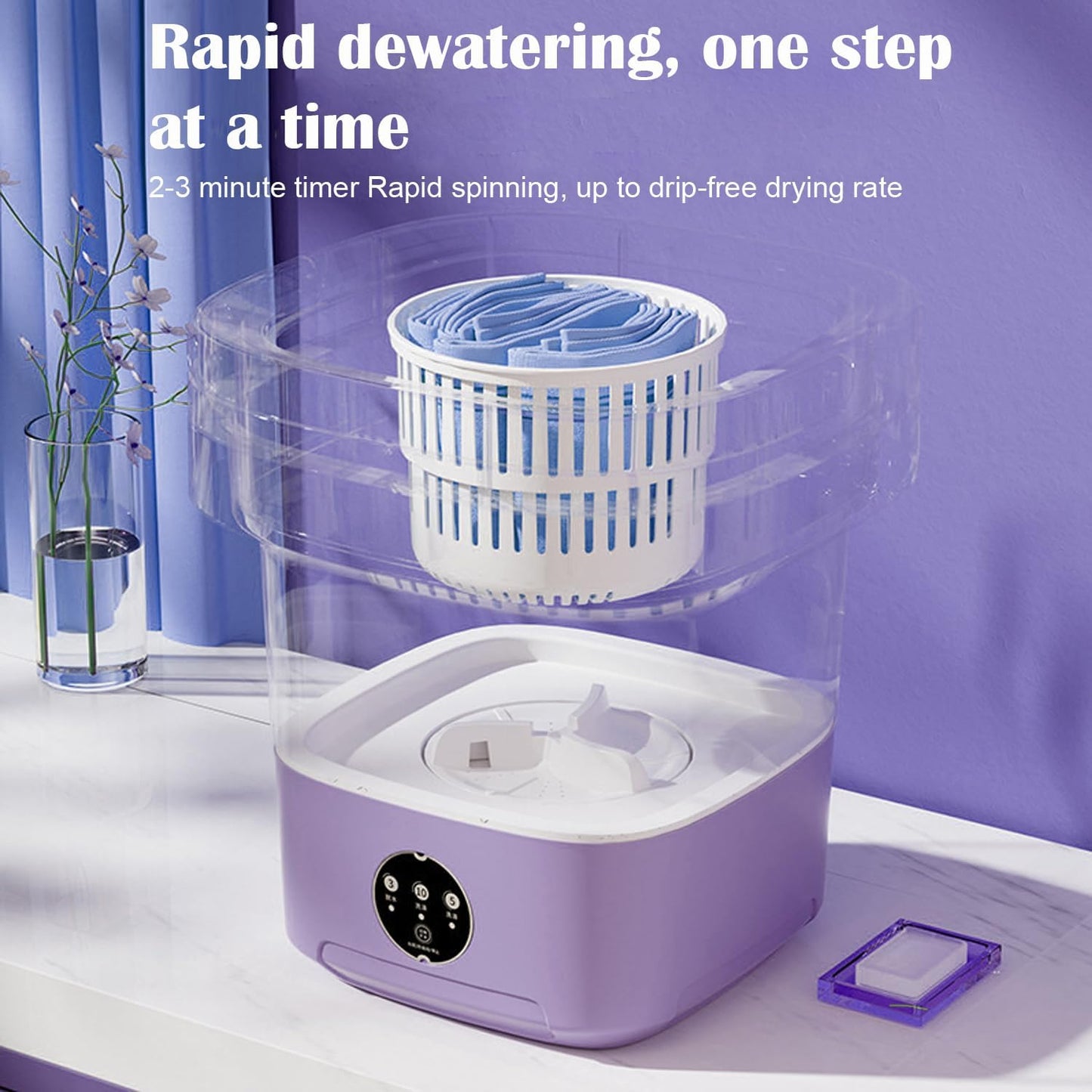 Folding Mini Washing Machine with Drain Basket