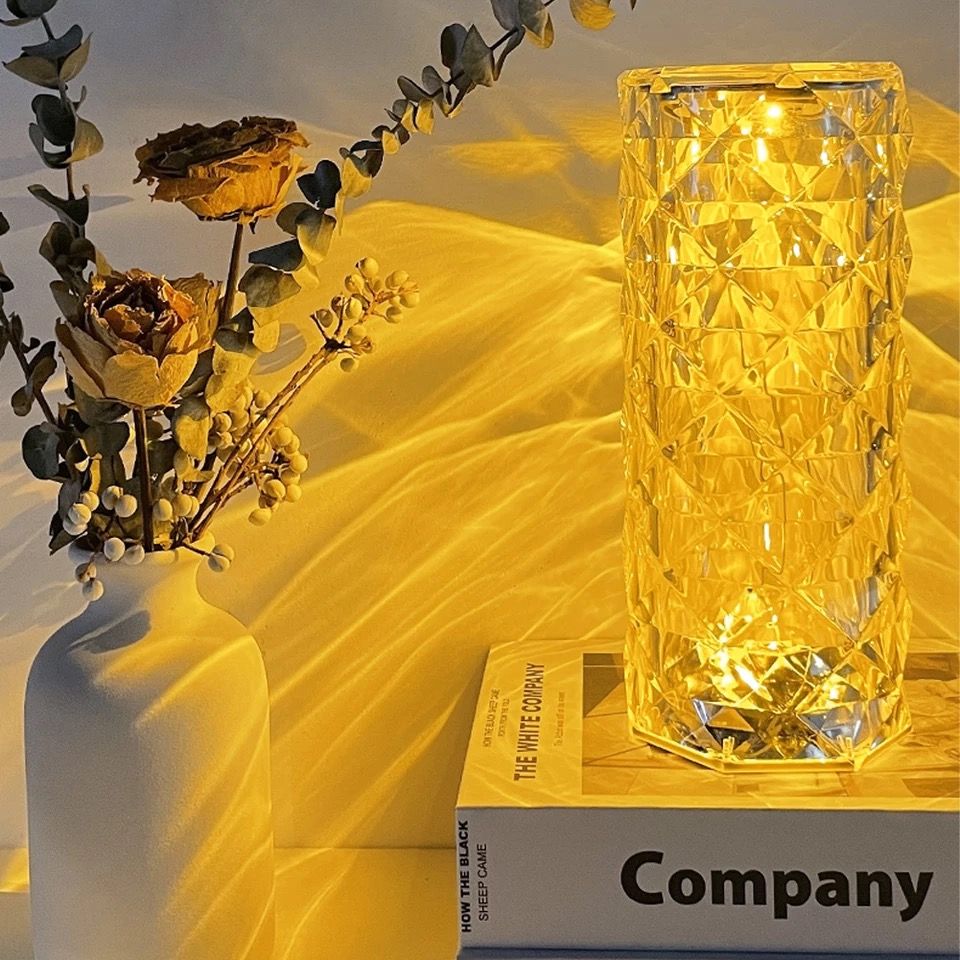 Crystal Diamond Touch Lamp – 16 Colors USB Rechargeable