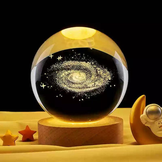3D Galaxy Solar System Crystal Ball Night Light