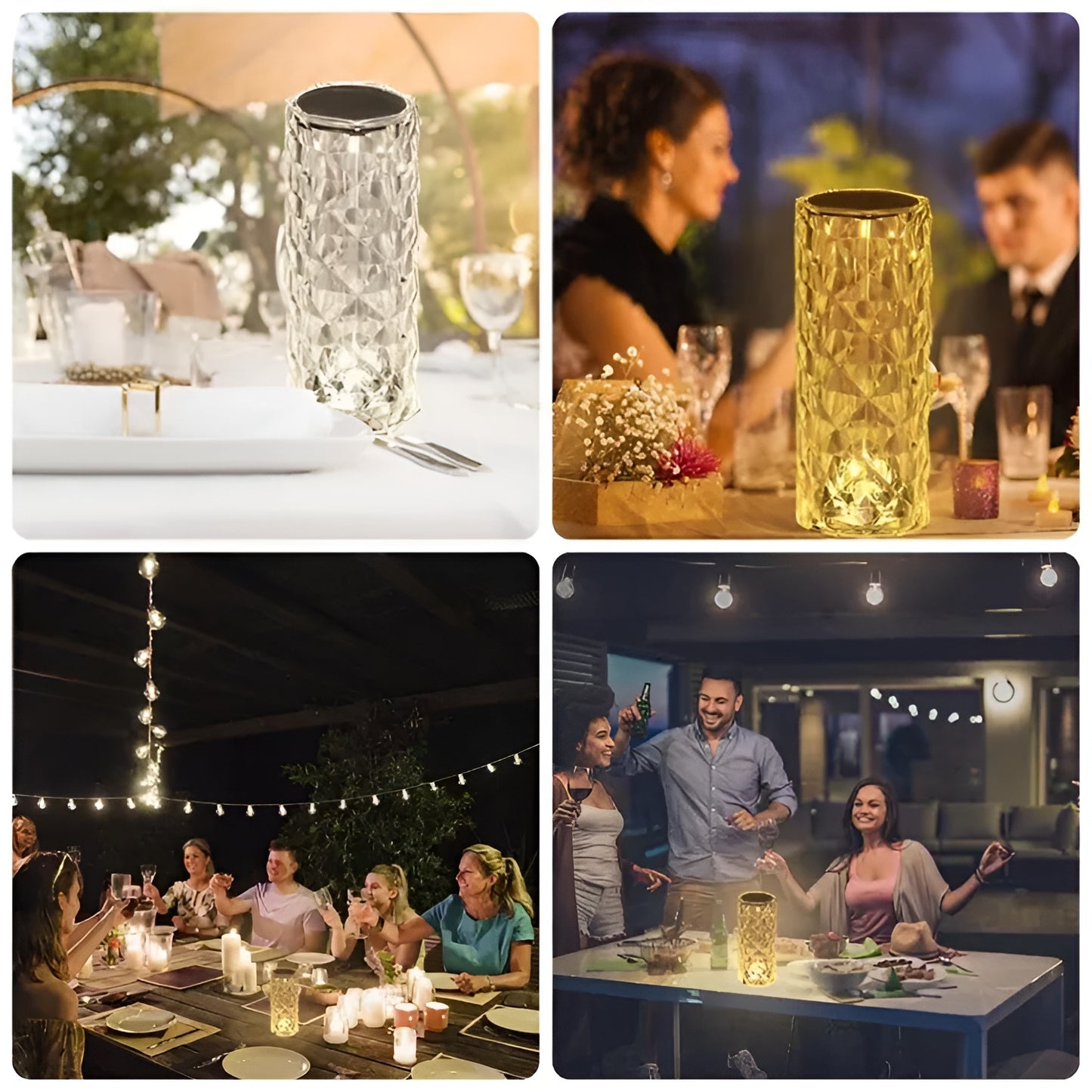 Crystal Diamond Touch Lamp – 16 Colors USB Rechargeable