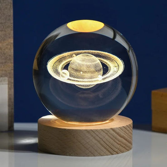 3D Galaxy Solar System Crystal Ball Night Light