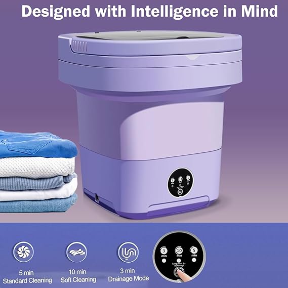 Folding Mini Washing Machine with Drain Basket