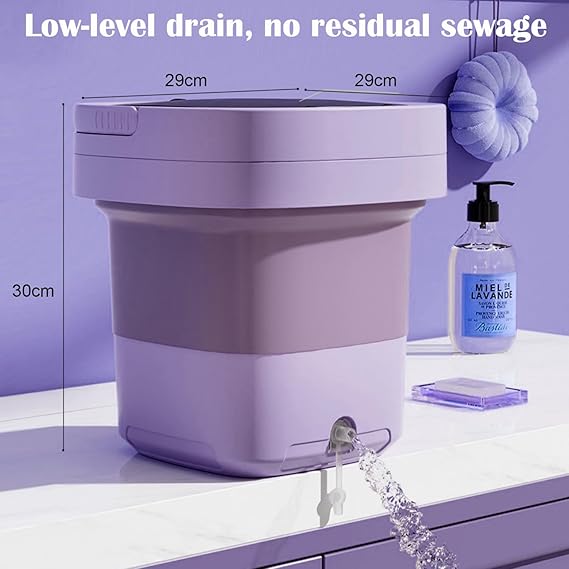 Folding Mini Washing Machine with Drain Basket