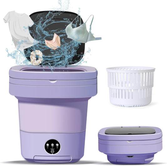 Folding Mini Washing Machine with Drain Basket