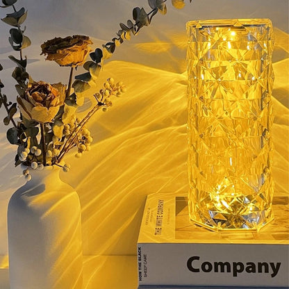 Crystal Diamond Touch Lamp – 16 Colors USB Rechargeable