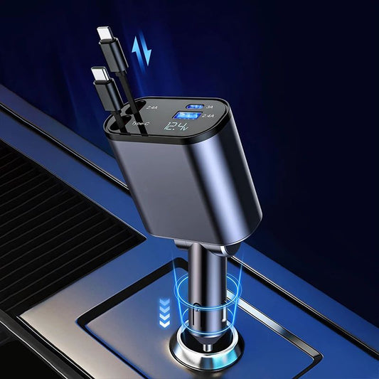 4 in 1 Fast Retractable Car Charger