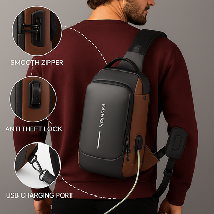 Men Sling Bag With Password Lock